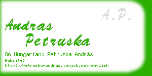 andras petruska business card